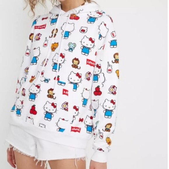 Levi's® X Hello Kitty Unbasic Hoodie Size S  White Limited Edition Collection - Picture 8 of 16